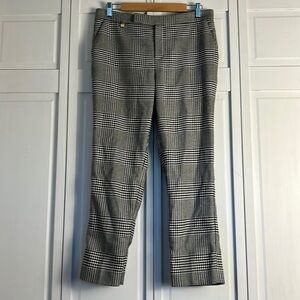 Lauren Ralph Lauren Faux Wool Houndstooth Plaid Straight-Leg Pant EUC Size: 10P